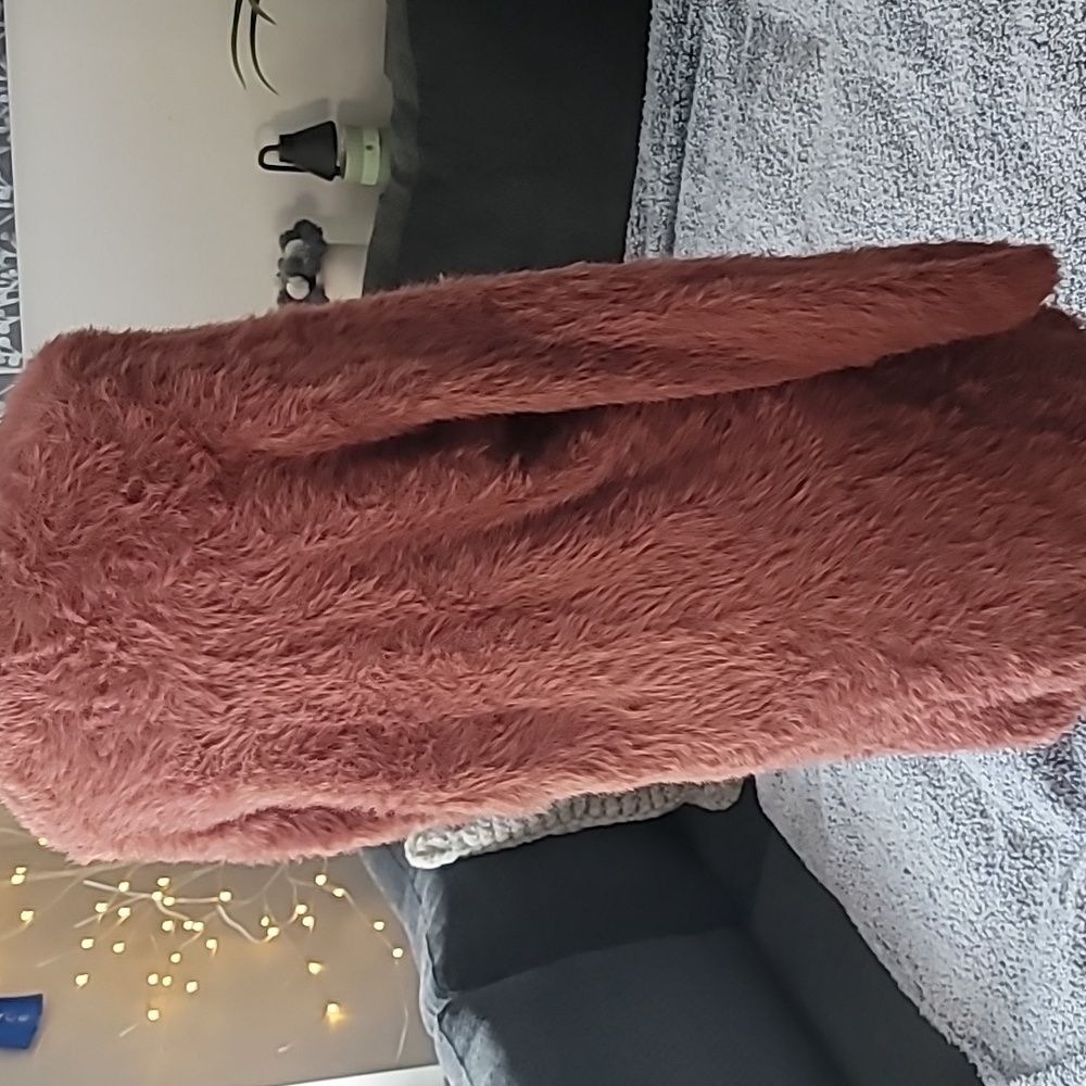 🐰 Free People Fuzzy Open Front Cardigan - Pink - Picture 9 of 15